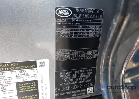 2023 Land Rover Defender 130 X z USA, uszkodzony, nr VIN SALEXFEUXP2171216